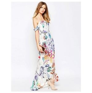 ASOS Bardot Fishtail Maxi In Floral Print NWT